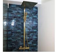 Quartos 300 colonne de douche or brossé avec thermostatique Essebagno