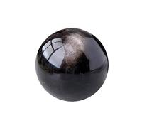 Quartz Silver Obsidian Crystal Ball, Light Dial, Home Decor Mining,Black,70mm