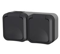 Double prise - QUARX - Étanche IP55 - Horizontale - 250V, 16A