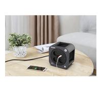 Quarx - Enrouleur électrique S-Box 12 mètres avec 3 prises 16A, ports USB Type A et Type C (2.4A), câble H05VV-F, puissance 3000W - Idéal pour la maison