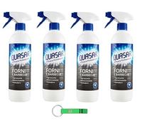 Quasar Forni e Barbecue - Lot de 4 nettoyants en spray dégraisse efficacement les surfaces sans les endommager - Nettoyant 580 ml + porte-clés Beni Culinari