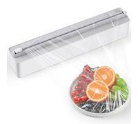Quasziwa Derouleur Film Alimentaire Magnétique - Distributeur Papier Aluminium et Film avec Lames Tranchantes, Cutter Pour Tiroirs de Cuisine, Distributeur Film Alimentaire Mural avec Film 100m, Blanc