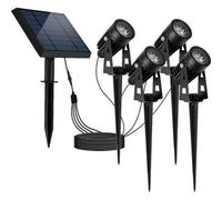 Quatre Spots Solaires Reliés 4x Roundy Noir Plastique 200lm