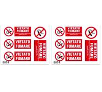 Quattroerre 8074 Tableau Stickers Interdit de Fumer, Set de 2 (Lot de 2)