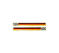 Quattroerre Adhésif 3D Allemagne Drapeau à Carreaux, Droit et Gauche, Lot de 2, 11 x 1 cm, Transparente