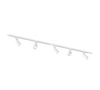 Qub Focus III - luminaire plafonnier - Blanc - GU10-200cm - 5 Spots et rails de spots - plafonnier led - Cuisine, Salon, Salle a manger - Spot de plafond - Spots sur rail