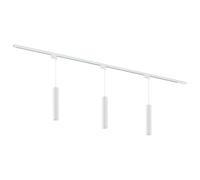 Qub Focus III Monophasé Luminaire Plafonnier LED - 200cm - 3x GU10 Suspension Luminaire - 2x 1m Barre de Spot Plafond - I-Form - Plafonnier intérieur Blanc Moderne - Spots et Rails de Spots