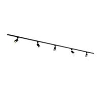 Qub Focus III Monophasé Luminaire Plafonnier LED - 300cm - 5x GU10 Spot Sur Rail - 3x 1m Barre de Spot Plafond - I-Form - Plafonnier intérieur Noir Moderne - Spots et Rails de Spots