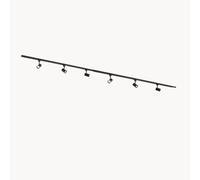 Qub Focus III Monophasé Luminaire Plafonnier LED - 400cm - 6x GU10 Spot Sur Rail - 4x 1m Barre de Spot Plafond - I-Form - Plafonnier intérieur Noir Moderne - Spots et Rails de Spots