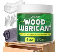 Qucship Cire lubrifiante pour bois - Lubrifiant pour charnière de tiroir coulissant, pâte de cire pour bois, desserrer la glissière de tiroir, protéger les surfaces en bois - 170,1 g, 170,1 g