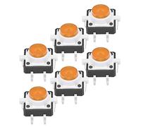 Qudinip 20 Pièces Interrupteur à Bouton-poussoir Tactile avec Lumière LED pour L'électronique et les Appareils 12x12x7.3mm ABS Durable (Jaune)