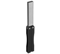 Qudinip Aiguiseur de Couteaux en Diamant, Outil Pliable Double Face Antidérapant pour la Cuisine et le Camping, 4,9 Pouces, Orange (Noir)