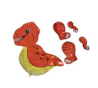 Qudinip Ballons en Forme de Dinosaure, Ballons Gonflables Mignons en Aluminium pour Fête D'anniversaire D'enfant, Taille 80cm, 1 unité (Rouge)
