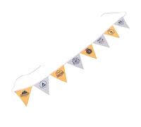 Qudinip Bannière Fanion Multicolore, Drapeaux Durables pour Décoration Extérieure, Camp et Fête, Tissu Oxford de 8,2 Pieds de Long, 1 Ficelle (Orange Blanc)
