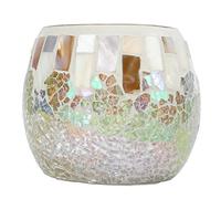Qudinip Bougeoir en Verre Mosaïque, Boule Ronde Exquise pour la Décoration de la Maison, 1 Photophore pour Mariages et Célébrations