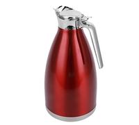 Qudinip Bouilloire Isolée Sous Vide de 2 L avec Conception à Double Paroi pour café et thé - Rouge en Acier Inoxydable Durable (Tête plate Dire)