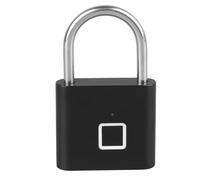 Qudinip Cadenas à Empreintes Digitales, Serrure électronique Biométrique Intelligente sans clé, étanche pour Utilisation en Extérieur et en Salle de Sport, en Alliage de Zinc, 1 Paquet (Noire)