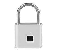 Qudinip Cadenas à Empreintes Digitales, Serrure électronique Biométrique Intelligente sans clé, étanche pour Utilisation en Extérieur et en Salle de Sport, en Alliage de Zinc, 1 Paquet (Argent)