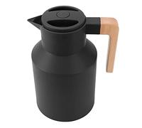 Qudinip Carafe à café 1000 Ml avec Manche en Bois, Design Thermique élégant pour les Amateurs de café, Matériau Durable (Noire)