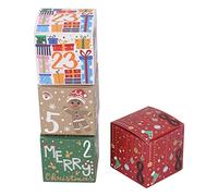 Qudinip Coffrets Cadeaux de Noël avec Couvercles, 48 pièces, Jolis Motifs Décoratifs pour Cadeaux et Friandises de Vacances, en Papier Dur Durable