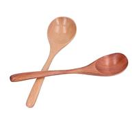 Qudinip Cuillère à Soupe en Bois, Beau Design, Cuillère à Grand Manche pour la Cuisine et les Repas, 2 Pièces en Hêtre