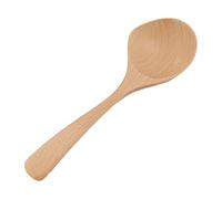 Qudinip Cuillère à Soupe en Bois, Fabriquée à la Main, Polissage Fin, Manche Long en Bois de Hêtre pour la Cuisine et le Restaurant