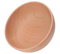 Qudinip Ensemble de Bols Ronds en Bois, Décor en Bois de Hêtre pour Servir des Salades, des Fruits, des Collations, Durables, 1 unité (Petite)