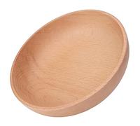 Qudinip Ensemble de Bols Ronds en Bois, Décor en Bois de Hêtre pour Servir des Salades, des Fruits, des Collations, Durables, 1 unité (Grande)