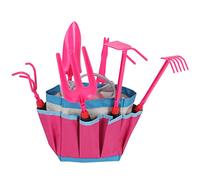 Qudinip Ensemble de Jardinage pour Enfants, Kit D'outils Complet Rose avec Tablier, Chapeau de Soleil, Parfait pour en Plein Air