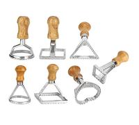 Qudinip Ensemble de Moules à Boulettes, 7 Pièces, Parfaits pour les Biscuits et les Pâtisseries, en Alliage D'aluminium Durable et en Bois pour une Cuisson Facile