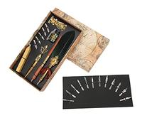 Qudinip Ensemble de Stylos à Plumes, Costume D'écriture élégant avec Cadeau D'encre pour les Couples D'affaires et les Enseignants, Matériau de Plumes de Luxe, 9,4 X 5,3 X 1,8 Pouces (SP248035R vert