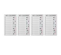 Qudinip Ensemble de Tableau de Liste de Contrôle Portable 4 Pièces avec Tableau de Corvée Détachable pour Usage de Bureau à Domicile Matériau PVC 20x12 Cm (Carte blanche)
