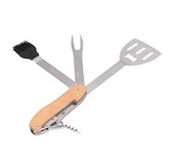 Qudinip Ensemble D'outils de Barbecue en Acier Inoxydable, Ensemble combiné de Gril Portable 5 en 1 pour Camping Voyage en Plein Air 10,63 Pouces