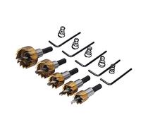 Qudinip Jeu D'embouts de Scie Cloche en Métal, Ouvre-trou Durable en Acier à Haute Teneur en Carbone pour le Bois, le Plastique et le Métal, 5 tailles : 16-30 Mm, Idéal pour les Projets de Bricolage