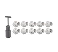 Qudinip Lot de 10 Supports de Lampe ABS E14 avec Manchon, Base de Douille de Lumière Sûre pour Divers Besoins D'éclairage (Blanche)