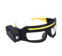 Qudinip Lunettes de sécurité LED avec Capteur de Mouvement, Commande Tactile pour Réparation, Camping et Cyclisme, Chargement USB C, 5 Modes D'éclairage, 1 Paire