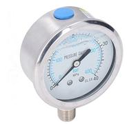 Qudinip Manomètre à Vide, Boîtier en Acier Inoxydable Durable, Haute Précision pour Usage Industriel et Domestique, 1/4 Pouces NPT (0~40 MPa)