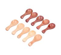 Qudinip Mini Cuillères en Bois, 10 Pièces, pour Sucre en Poudre, Condiments, Idéales pour la Cuisine, en Bois Naturel