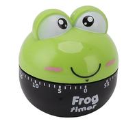 Qudinip Minuterie de Cuisine de Dessin animé Mignon, Minuterie Mécanique Réglable pour la Cuisine et L'étude, 60 Minutes, 2,8x2,6 Pouces, Plastique (Verte)