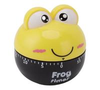 Qudinip Minuterie de Cuisine de Dessin animé Mignon, Minuterie Mécanique Réglable pour la Cuisine et L'étude, 60 Minutes, 2,8x2,6 Pouces, Plastique (Jaune)