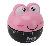Qudinip Minuterie de Cuisine de Dessin animé Mignon, Minuterie Mécanique Réglable pour la Cuisine et L'étude, 60 Minutes, 2,8x2,6 Pouces, Plastique (Rose)