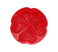 Qudinip Moule à Gaufres en Silicone Flexible et Durable Démoulage Facile pour la Cuisson de Puddings Gâteaux Chocolats 1 Unité (4 modèles d'amour consécutifs 58004)
