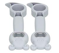 Qudinip Ouvre-bouteille Manuel Portable Universel 2 Pièces, pour Usage Domestique et en Cuisine, Conception Polyvalente 4 en 1 en PP et Acier Inoxydable 304 (Grise)