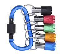 Qudinip Porte-embout à Tige Hexagonale de 1/4 Pouces, Barre D'extension Durable à Changement Rapide avec 5 Douilles de Couleur pour des Tâches de Vissage Faciles (Mousqueton bleu)