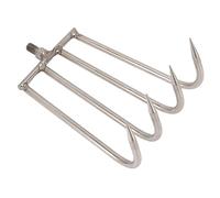 Qudinip Râteau à Main à 4 Dents en Acier Inoxydable, Outil de Pêche Durable pour étangs et Lacs, Interface Filetée de 8mm (Petit)