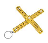 Qudinip Règle Pliable en ABS 50 Cm, Outil de Mesure Compact et Robuste pour la Pose de Carrelage et L'artisanat (Jaune)