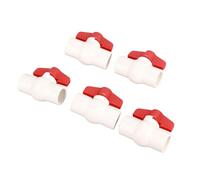 Qudinip Robinet à Bille en PVC, Poignée en T, Interrupteur D'alimentation en Eau Plat, pour Piscines, Aquariums et Arroseurs de Paysage, 5 Pièces (20mm)
