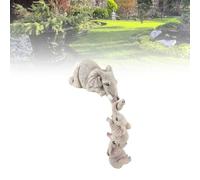 Qudinip Statue D'éléphant Décorative, Figurine Mère avec Deux Bébés pour Décoration de Maison, Pièce d'art en Résine
