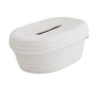 Qudinip Support de Boîte à Mouchoirs en Corde de Coton, Solution de Rangement élégante et Fonctionnelle pour Chambre à Coucher et Dortoir (Blanche)