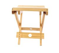Qudinip Tabouret Pliant en Bambou, Portable et Beau Design pour Le Bain, Le Rasage, Le Spa, la Pêche, la Maison, 12,4 X 11,2 X 11 Pouces